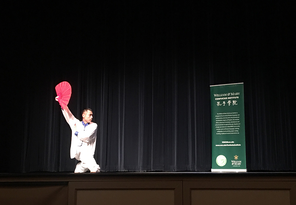 3. Xiusen Pan Taichi fan Performance on the stage 3. Xiusen Pan Taichi fan Performance on the stage